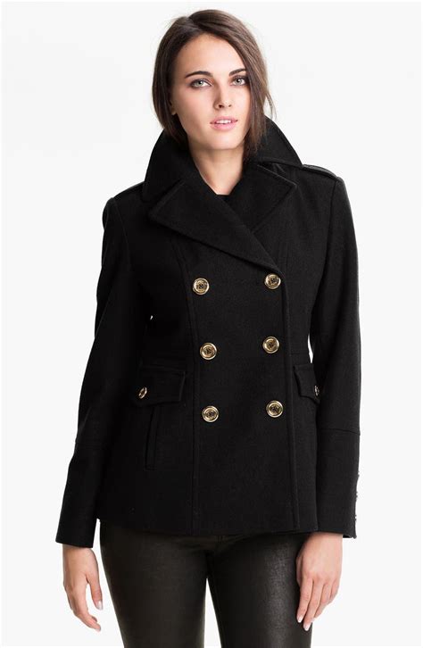 women michael kors peacoat|Michael Kors wool peacoat.